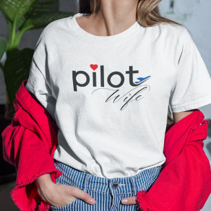 Pilot Wife Typography & Aeroplane Simple,Minimalis Tri-Blend Shirt