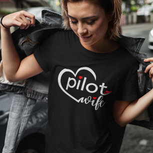 Pilot Wife Typography & Aeroplane Simple,Minimalis Tri-Blend Shirt