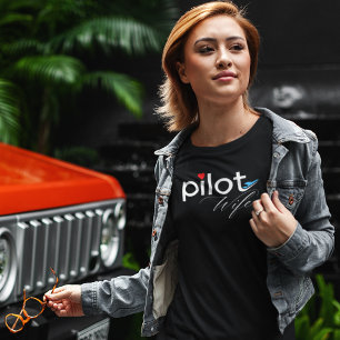 Pilot Wife Typography & Aeroplane Simple,Minimalis Tri-Blend Shirt