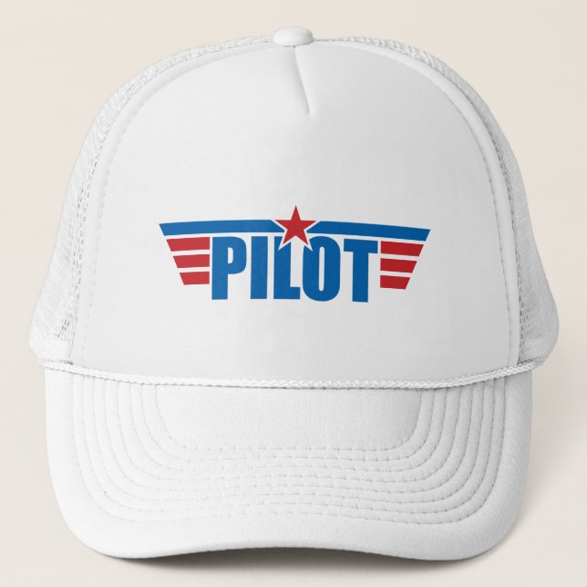 Pilot Wings Badge - Aviation Trucker Hat (Front)