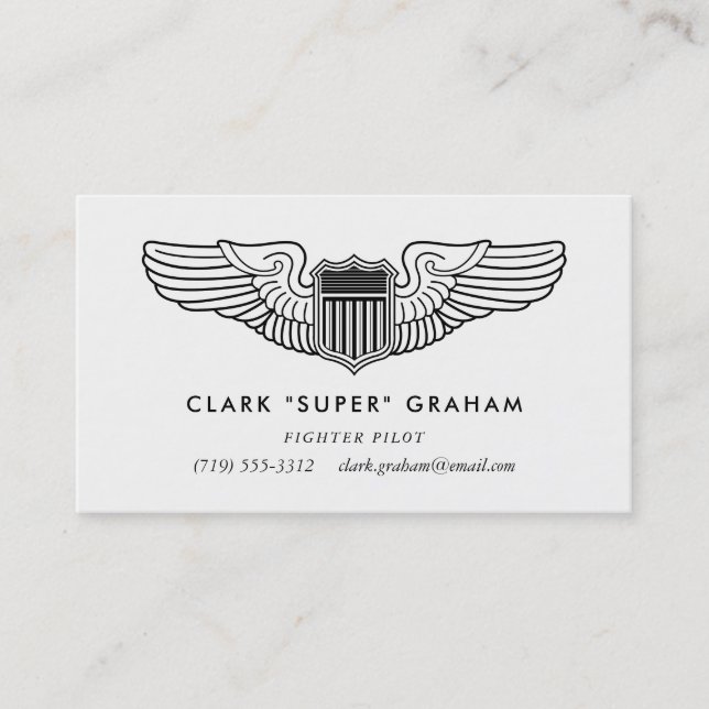 Pilot Wings Professional Aviator Business Card (Front)