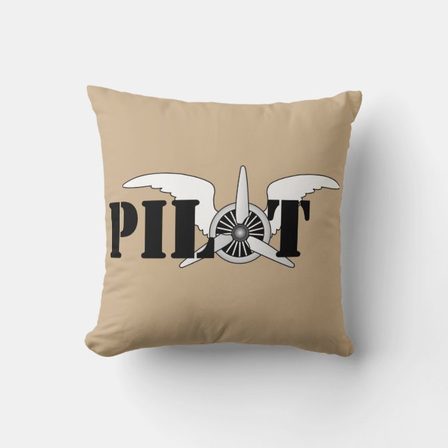 Pilot Wings With Propeller Aviation Theme Cushion (Front)