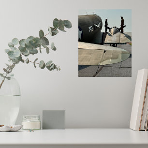 Pilots and Vintage Aeroplane Photo Cool Aviation  Poster