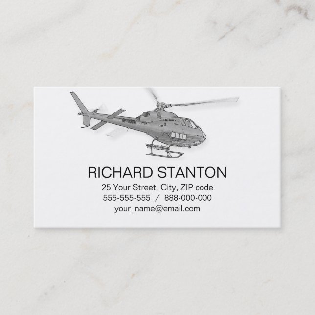 Pilots fly helicopters business card (Front)