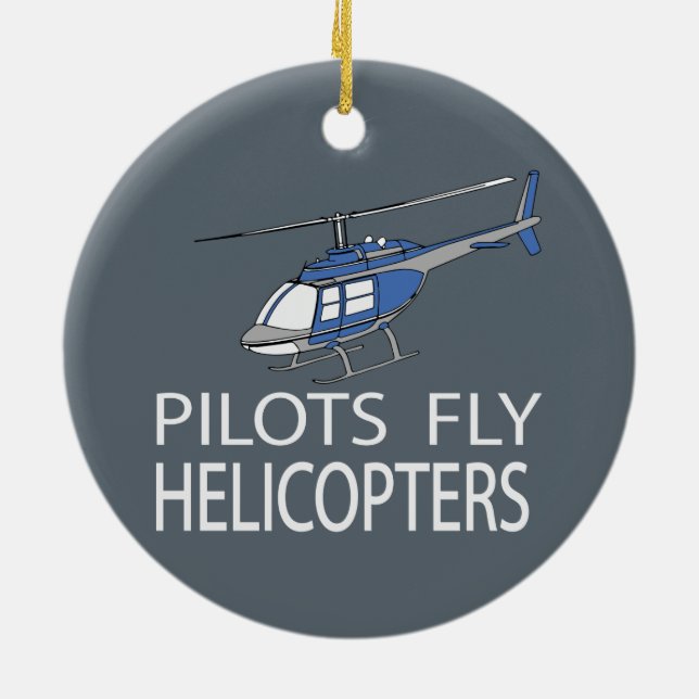 Pilots fly helicopters ceramic tree decoration (Back)