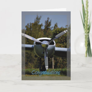 Pilots license. Getting your wings. Congratulation Card
