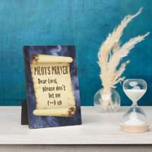Pilot's Prayer Plaque with Easel