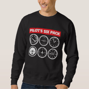 Pilot's Six Pack Flight Instruments Aviation Sweatshirt
