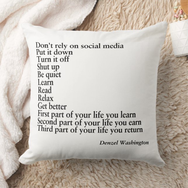 pilow quote gift, denzel washington QUOTE Cushion (Blanket)