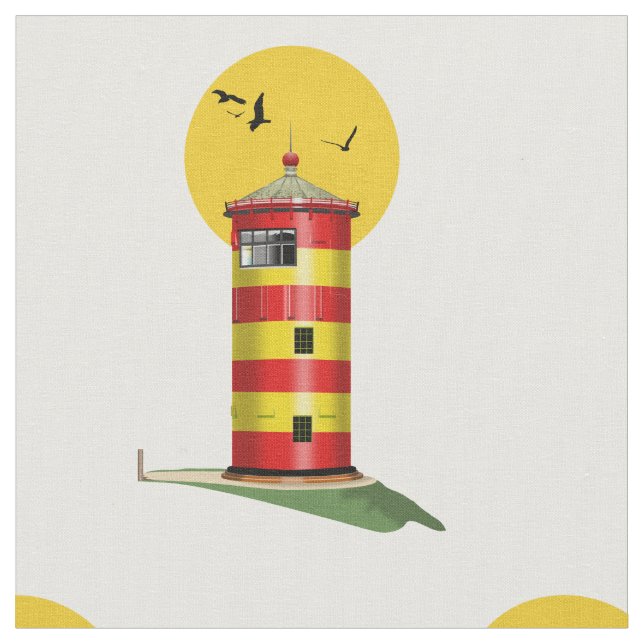 Pilsum Lighthouse Germany Fabric (Close Up)