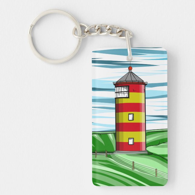 Pilsum Lighthouse Pilsumer Leuchtturm Key Ring (Front)