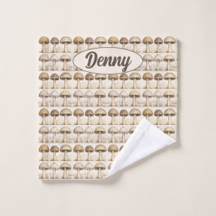 Pilze Muster braun, beige und grau Wash Cloth