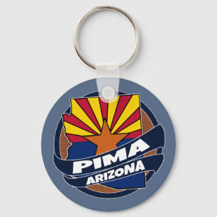 Pima Arizona flag burst keychain