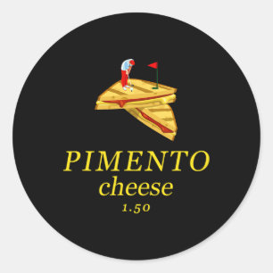 Pimento Cheese Funny Golf Dad Classic Round Sticker
