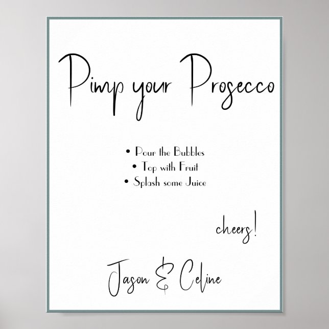 Pimp your Prosecco Wedding Sign (Front)