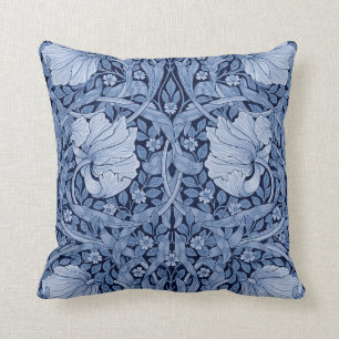 Pimpernel Blue Monotone, William Morris Cushion