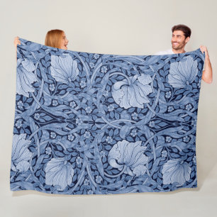 Pimpernel Blue Monotone, William Morris Fleece Blanket