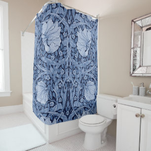 Pimpernel Blue Monotone, William Morris Shower Curtain