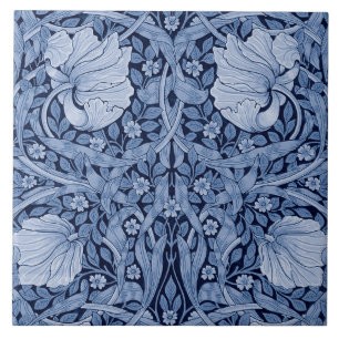 Pimpernel Blue Monotone, William Morris Tile