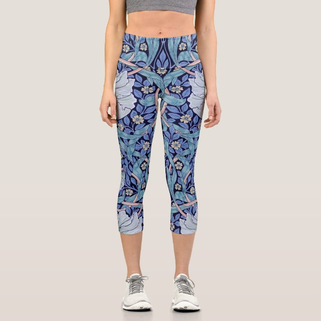 Pimpernel Blue, William Morris Capri Leggings (Front)