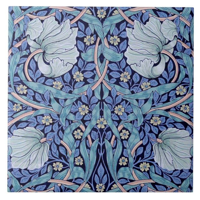 Pimpernel Blue, William Morris Tile (Front)