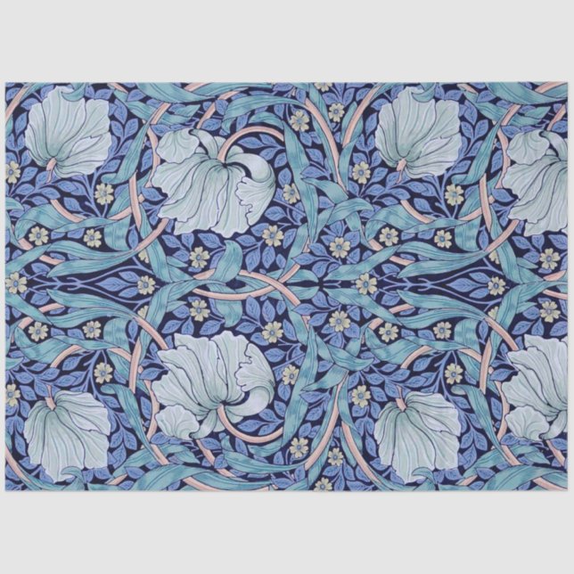 Pimpernel Blue, William Morris Tissue Paper (Front)