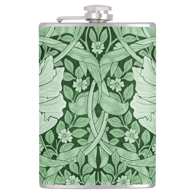 Pimpernel Green, William Morris Hip Flask (Front)