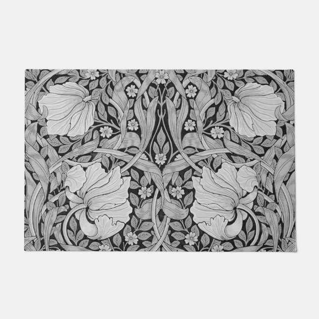 Pimpernel Grey Monotone, William Morris Doormat (Front)