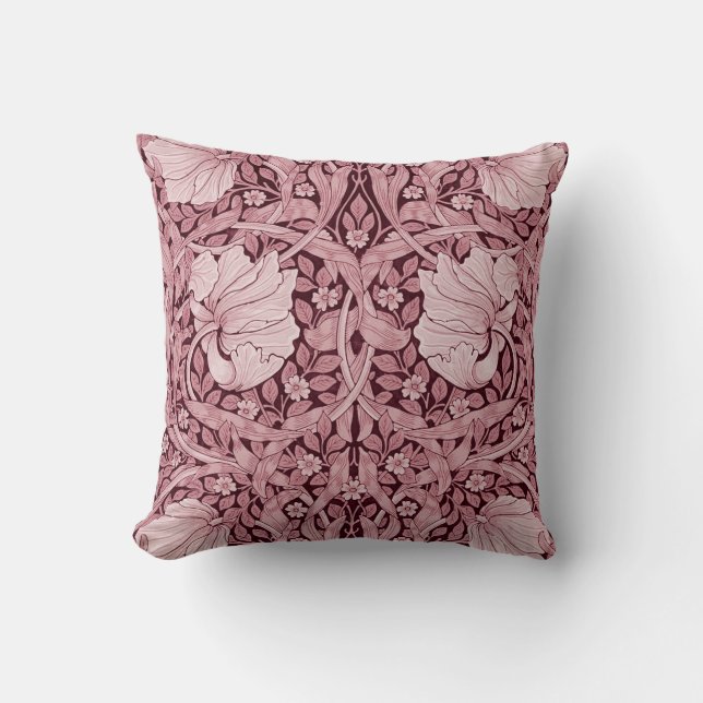 Pimpernel Maroon, William Morris Cushion (Front)