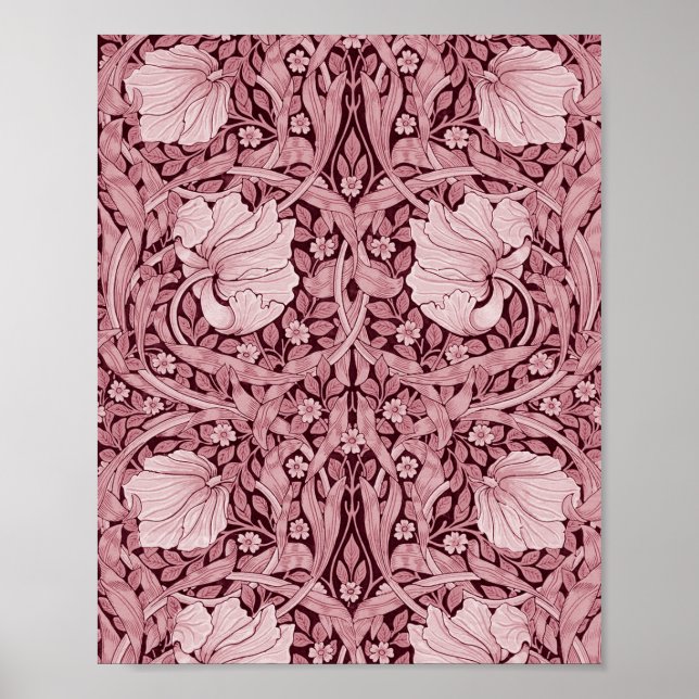 Pimpernel Maroon, William Morris Poster (Front)