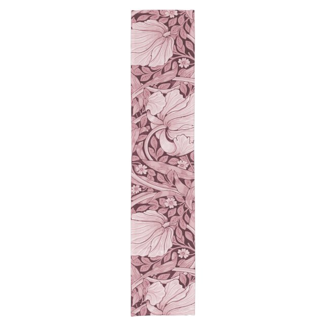 Pimpernel Maroon, William Morris Short Table Runner (Front)