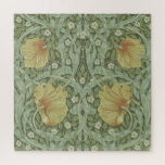 Pimpernel Pattern (by William Morris) Jigsaw Puzzle<br><div class="desc">This design features a print of a wallpaper design created by the British artist William Morris (1834–1896), who is associated with the Arts and Crafts Movement. It is a floral pattern with winding green leaves intertwining around chrysanthemum, jasmine and pimpernel flowers. There are willow branches between the flowers too. The...</div>