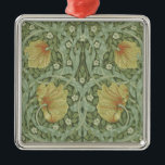 Pimpernel Pattern (by William Morris) Metal Tree Decoration<br><div class="desc">This design features a print of a wallpaper design created by the British artist William Morris (1834–1896), who is associated with the Arts and Crafts Movement. It is a floral pattern with winding green leaves intertwining around chrysanthemum, jasmine and pimpernel flowers. There are willow branches between the flowers too. The...</div>
