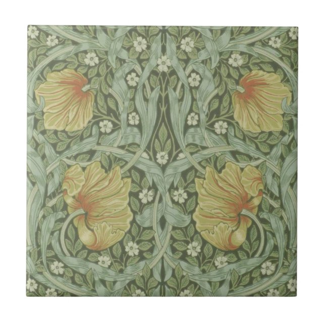 Pimpernel Pattern (by William Morris) Tile (Front)