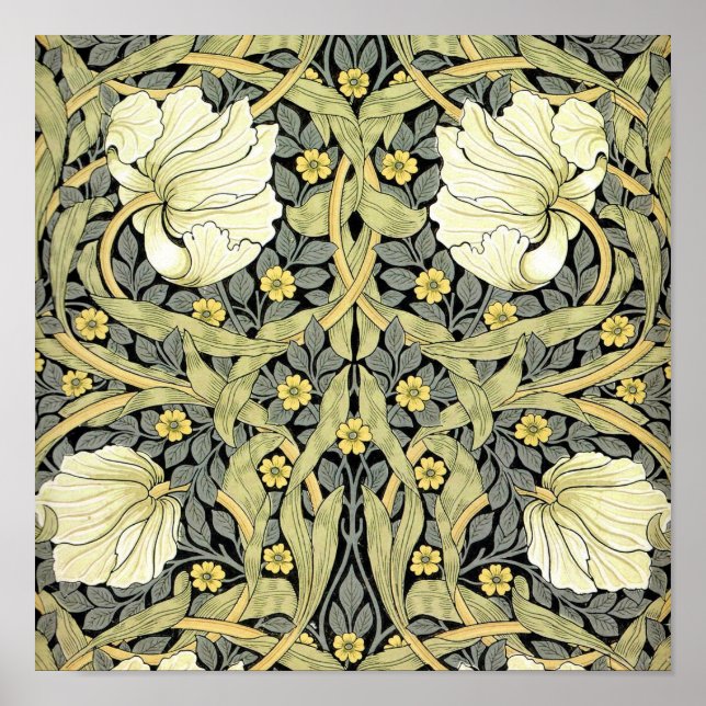 Pimpernel Yellow Green Floral Pattern Vintage Poster (Front)