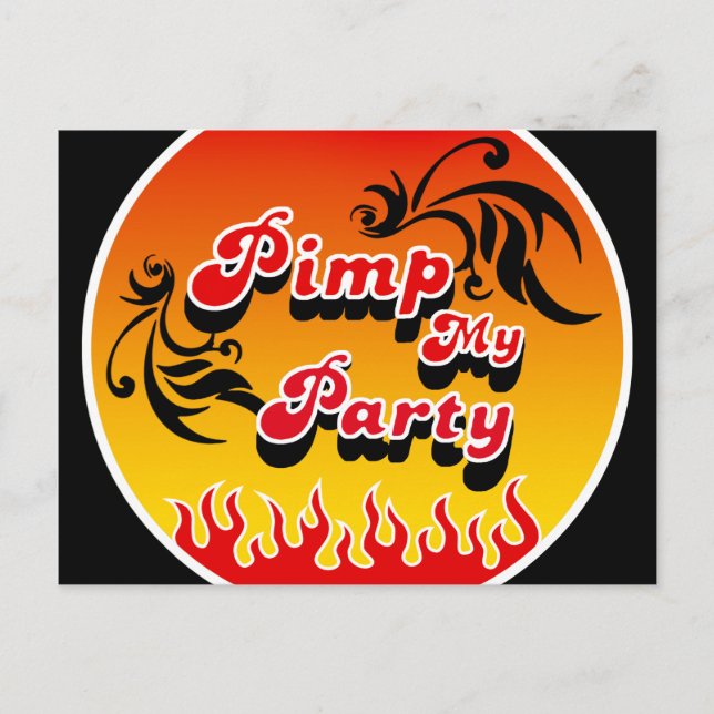 PimpMyParty Invitation Postcard (Front)