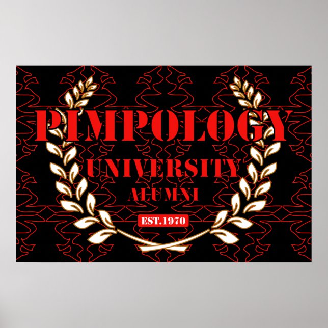 PIMPOLOGY UNIVERSITY ALUMNI 2K21 RED/BLK POSTER (Front)