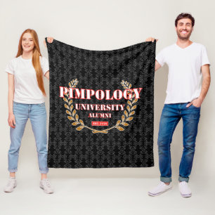 PIMPOLOGY UNIVERSITY ALUMNI 2K21 WHT/RED/GLD FLEECE BLANKET