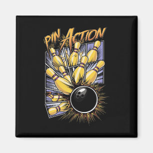 Pin Action Strike And Spare Bowling Alley Sports F Magnet