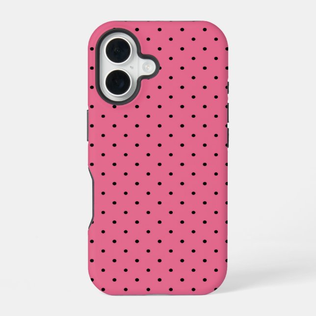Pin Dot Pink iPhone 16 Case (Back)