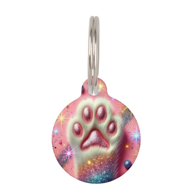 Pin glitter cat ID Tag! Pet Tag (Front)