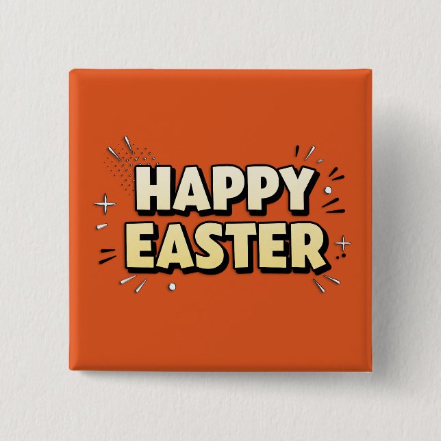 Pin Happy Easter Modern Terracotta Typographic  (Front)