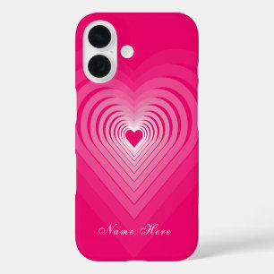 Pin Hearts iPhone Case with Custom Name
