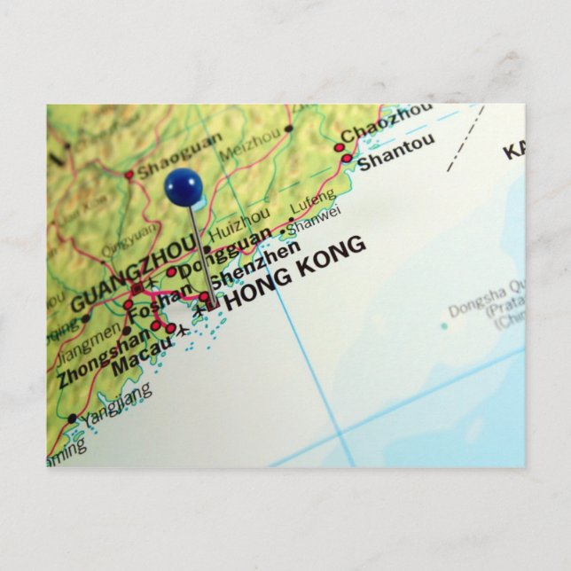 Pin Map of Hong Kong Postcard (Front)