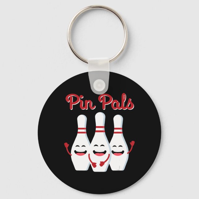 Pin Pals Cute Bowling  For Men Women And Kids Key Ring (Front)