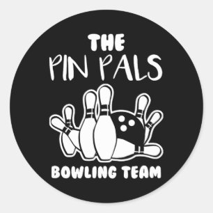 Pin Pals Team Bowling  Classic Round Sticker