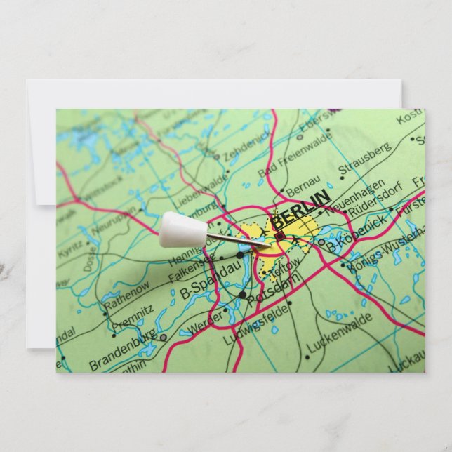 Pin placed on map in Berlin, Germany (Front)
