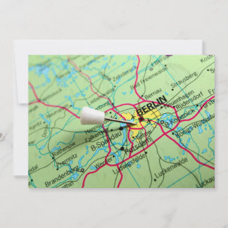 Pin placed on map in Berlin, Germany