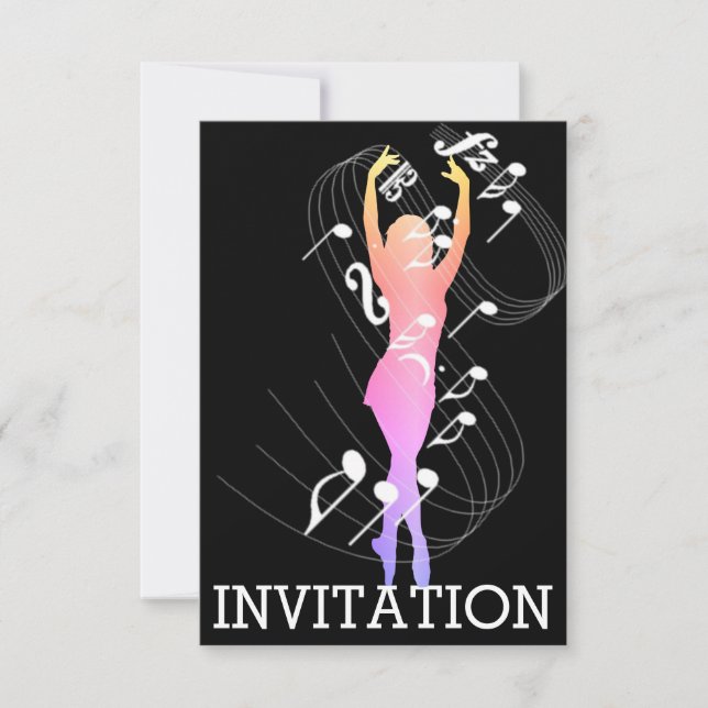 Pin Purple Musical Dance Festival Girl Night Out Invitation (Front)