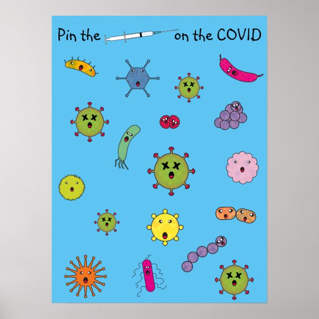 Pin the Needle on the COVID Poster (Front)